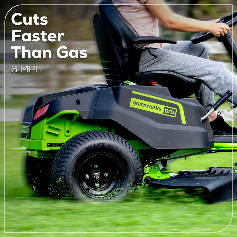 RENEWED 60V 42" Cordless Battery CrossoverT Riding Lawn Mower, (4) 8.0 Ah Batteries and (2) Dual-Port Turbo Chargers, CRT4262