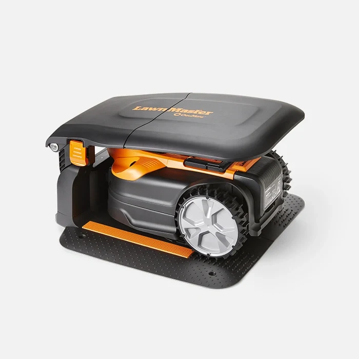 LawnMaster OcuMow® AMD18i-800 Plus Value Kit | MX 24V Auto Charging Vision Robotic Lawnmower with App-with Charging Station Shelter & Spare Blades