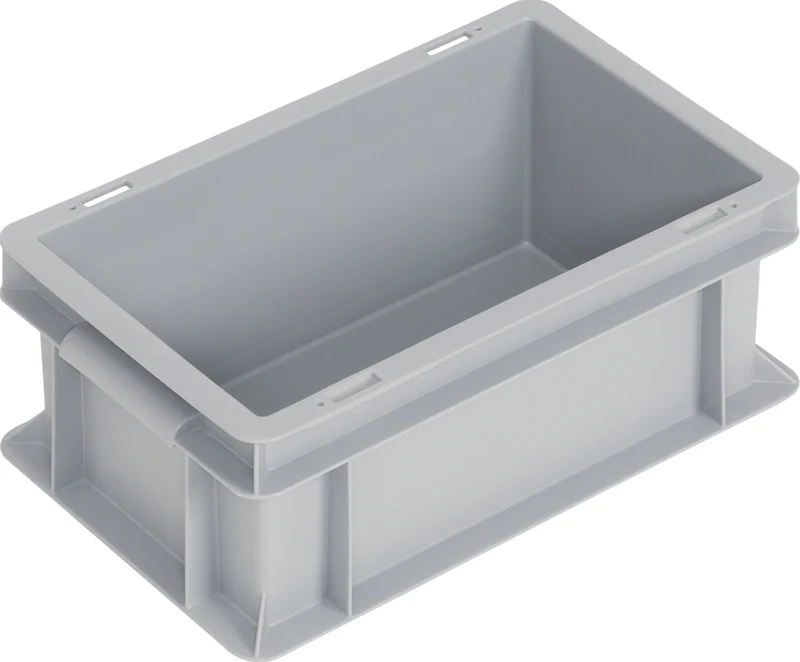 PROMAT Transportbehälter L300xB200xH120mm grau PP Muschelgriff geschlossene Seitenwände