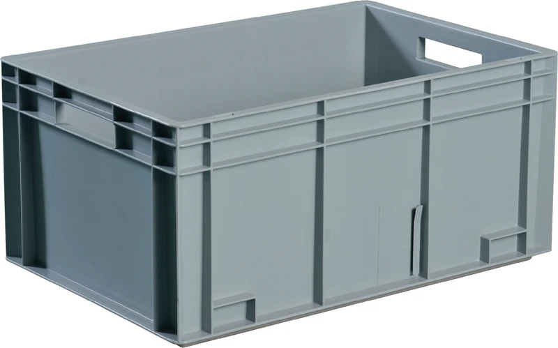 PROMAT Transportbehälter L300xB200xH120mm grau PP Muschelgriff geschlossene Seitenwände