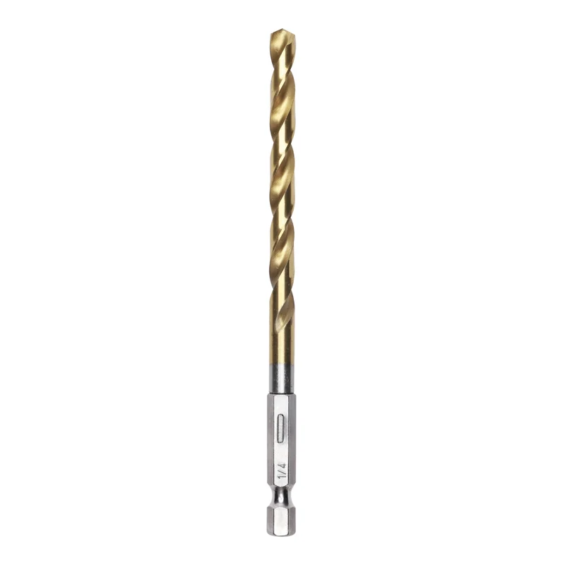 Half Ground 1/4" Hex Shank Titanium Drill Bit Set