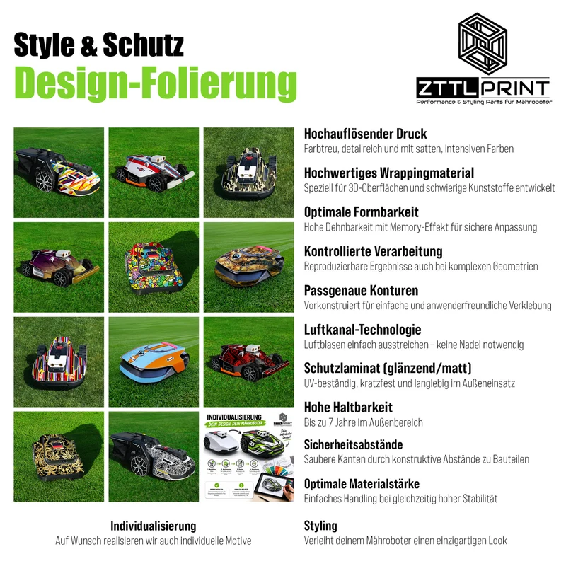 Anthbot Genie Mähroboter Premium Design-Folierung