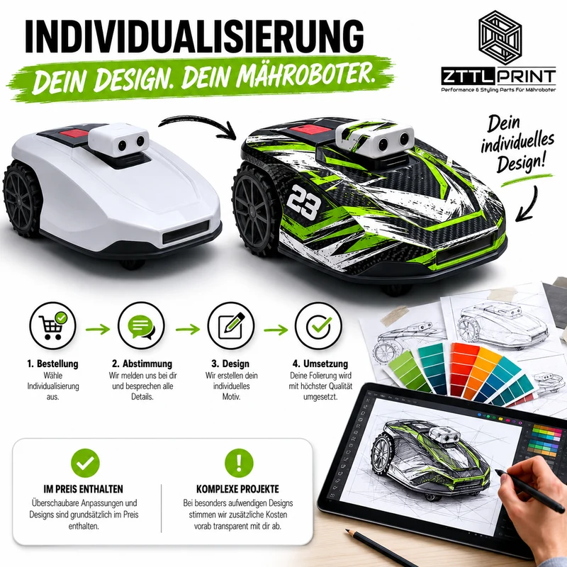 Anthbot Genie Mähroboter Premium Design-Folierung