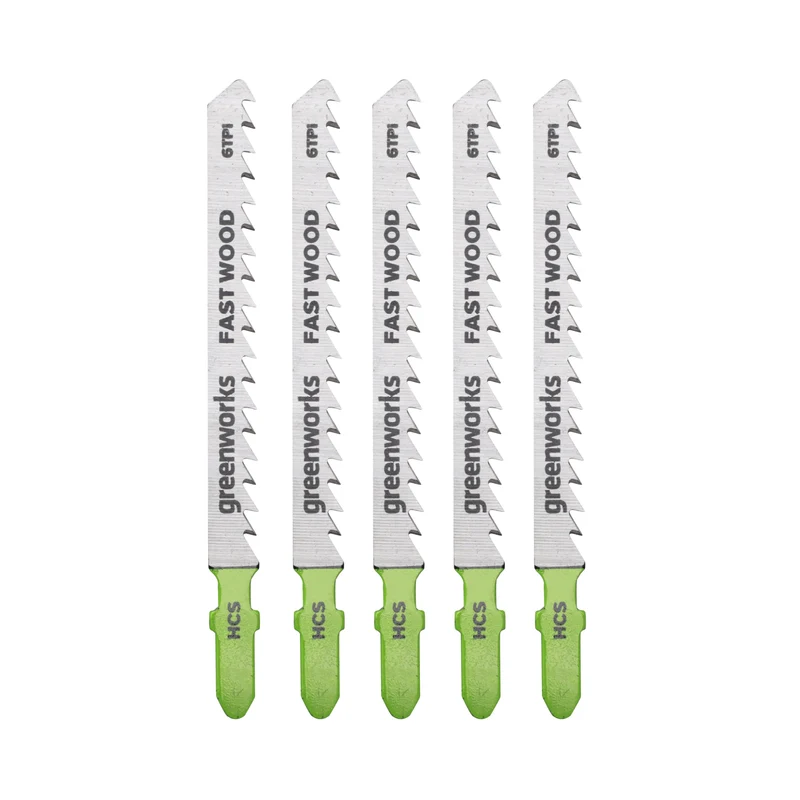 5-PC 4 in. 6 TPI HCS Fast Wood Jigsaw Blade