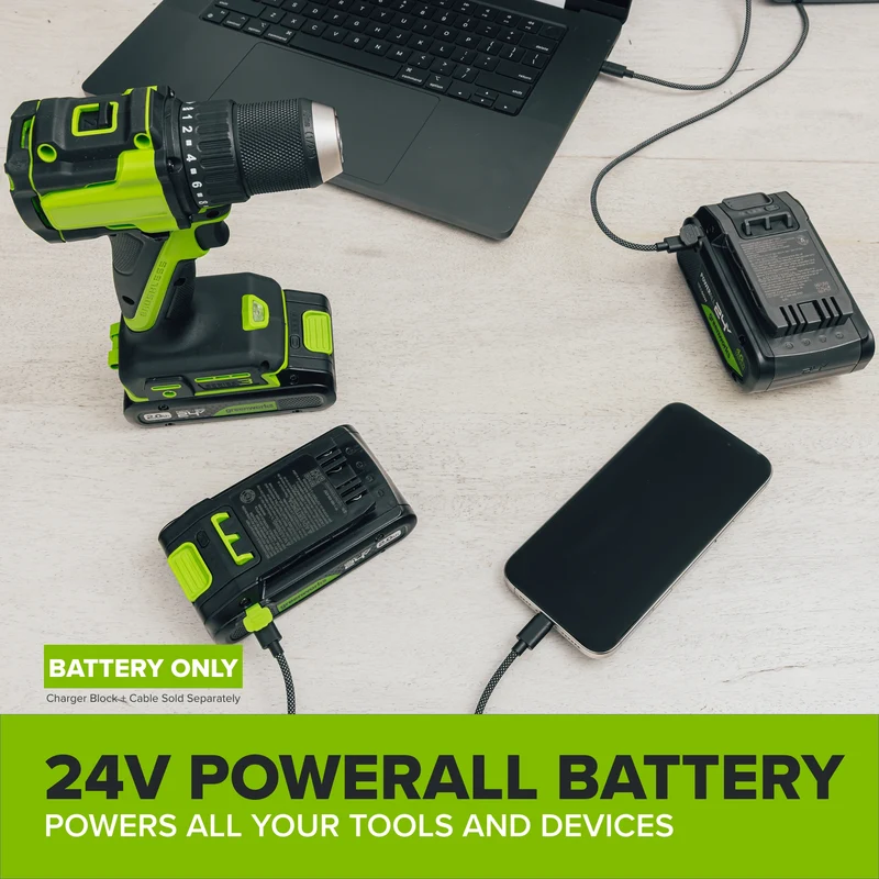 24V PowerAll Battery 2-Pack, with (2) 2.0 Ah Batteries