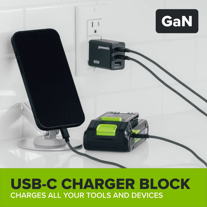 24V PowerAll 3/8" Drill and Impact Driver Combo Kit with (2) 2.0 Ah USB-C Batteries, 30W USB-C Charger Block, and 3' 100W USB-C Cable