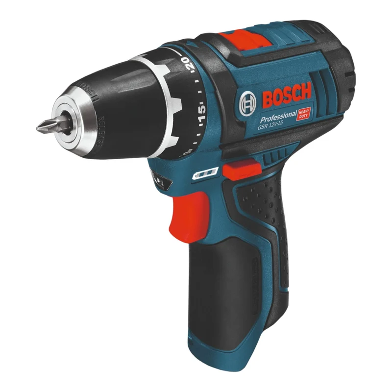 Bosch GSR 12V-15 Professional Akku Bohrschrauber 12 V 30 Nm ( 0615990G6L ) + 2x Akku 2,0 / 4,0 Ah + Ladegerät + 39 tlg. Zubehör Set + Tasche
