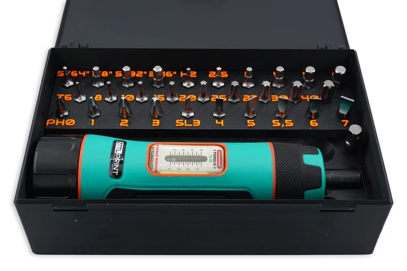 Drehmomentschraubendreher Werkzeugbox Set einstellbar 1 - 8 Nm 1/4 Zoll 30 Bits