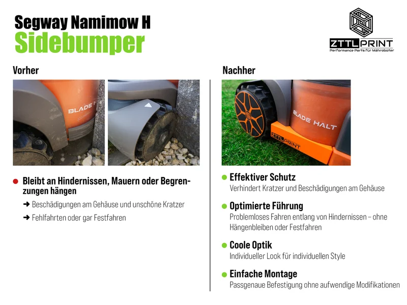 Segway Navimow H-Serie Mähroboter Performance Style Sidebumper Seitenstoßstange