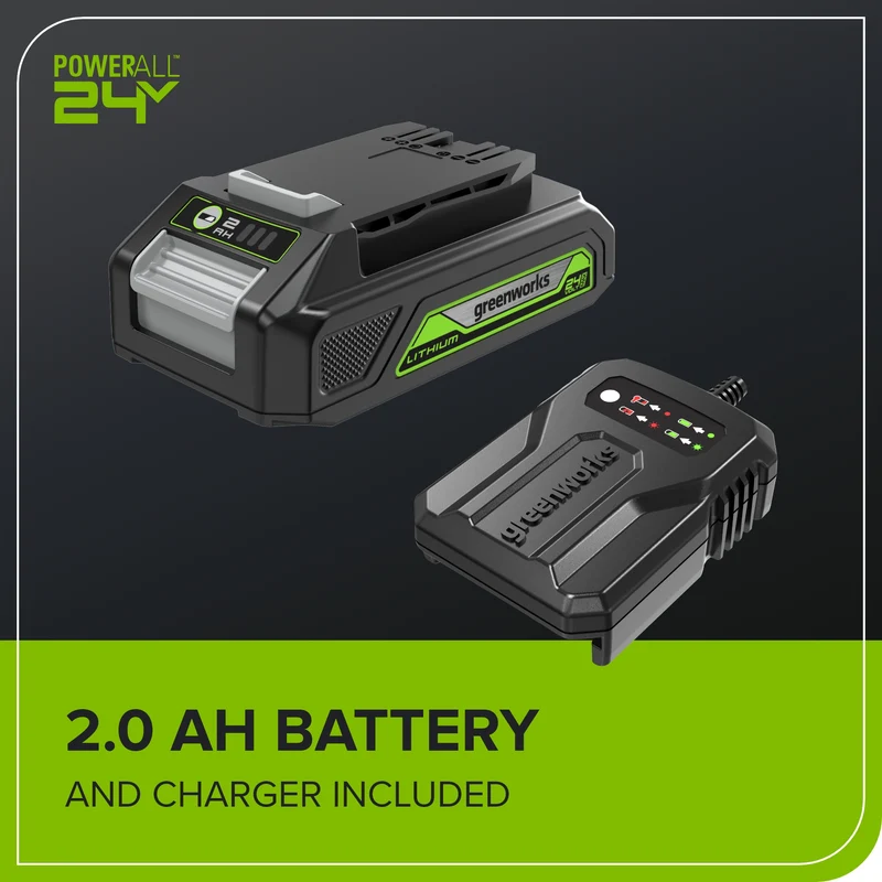 24V 320CFM Cordless Battery Leaf Blower: 2.0Ah Battery and Charger