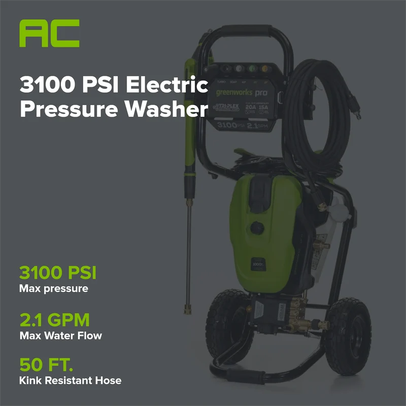 3100 PSI 2.1 GPM Cold Water Electric Pressure Washer
