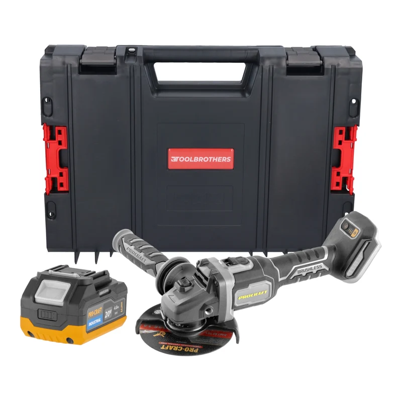 Procraft Industrial AG125Bbb Akku Winkelschleifer 20 V 125 mm Brushless