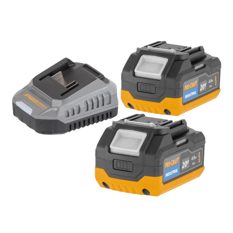ProCraft Industrial CD20C-BB Akku Schlagbohrschrauber 20 V 120 Nm Brushless + 2x Akku 4,0 Ah + Ladegerät + RHINO Toolcase