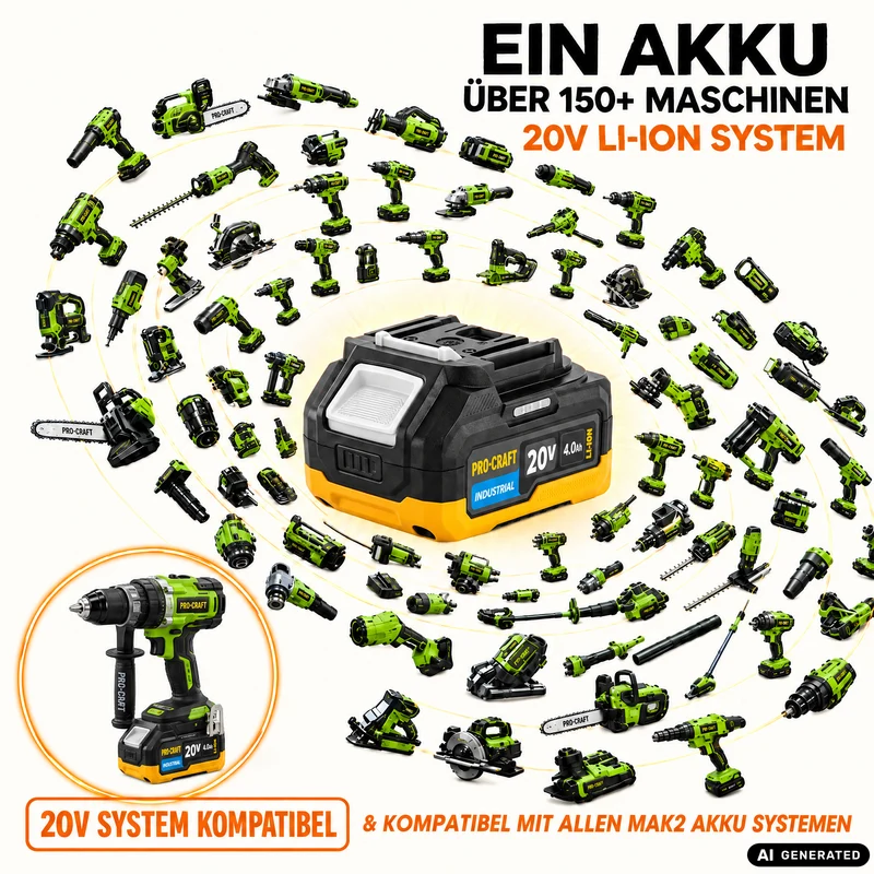 ProCraft Industrial CD20C-BB Akku Schlagbohrschrauber 20 V 120 Nm Brushless Solo - ohne Akku, ohne Ladegerät