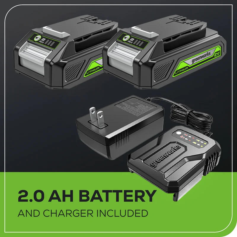 24V Cordless Battery Drill / Driver and Impact Driver Kit: (2) 2.0 Ah Batteries and Charger