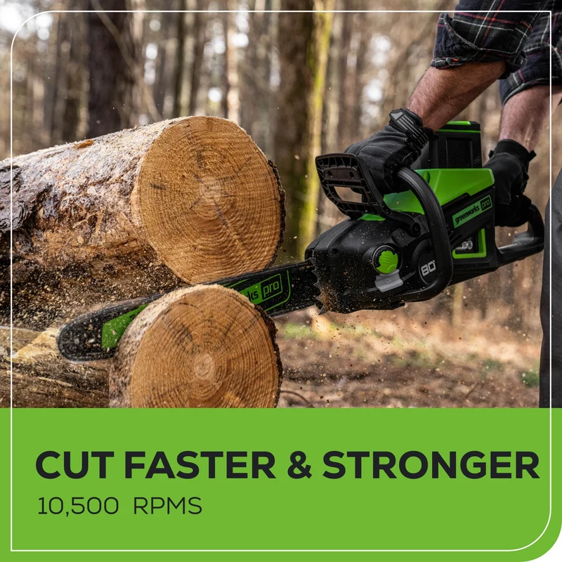 80V 16" 2.0kW Cordless Battery Chainsaw w/ 4.0 Ah Battery & Charger