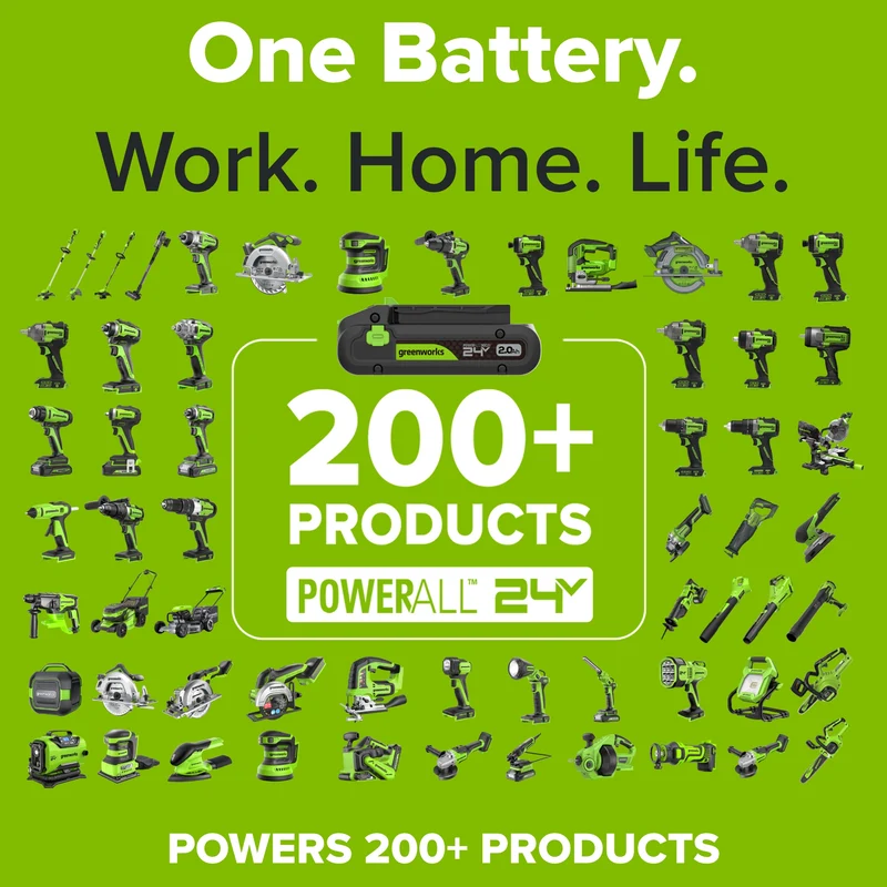 24V PowerAll High Power 8.0 Ah Battery, Rated for 1400W/65A