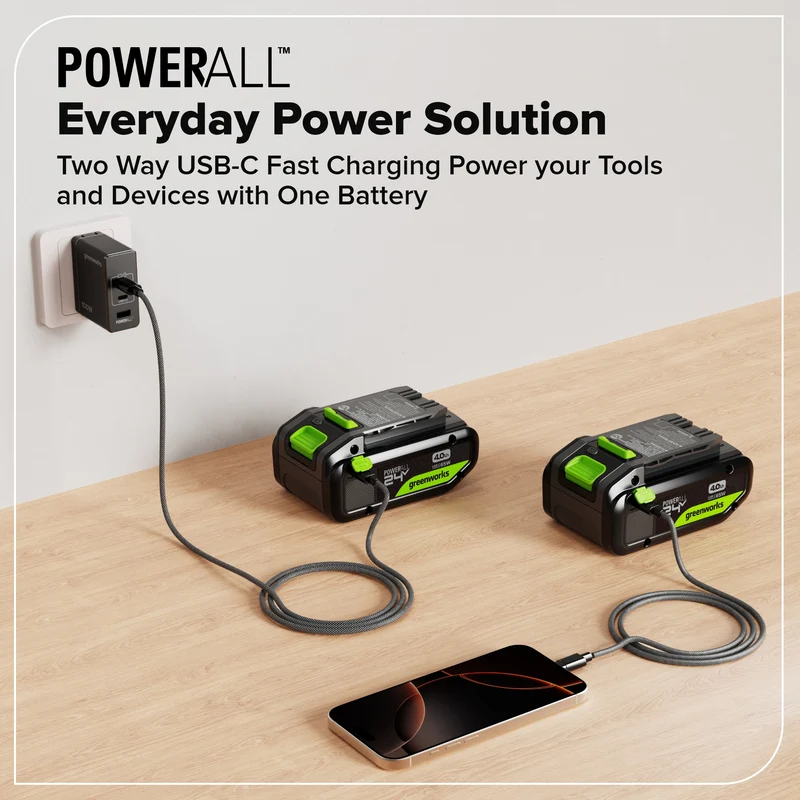 24V 4.0 Ah 21700 Battery with Bi-Directional USB-C Port