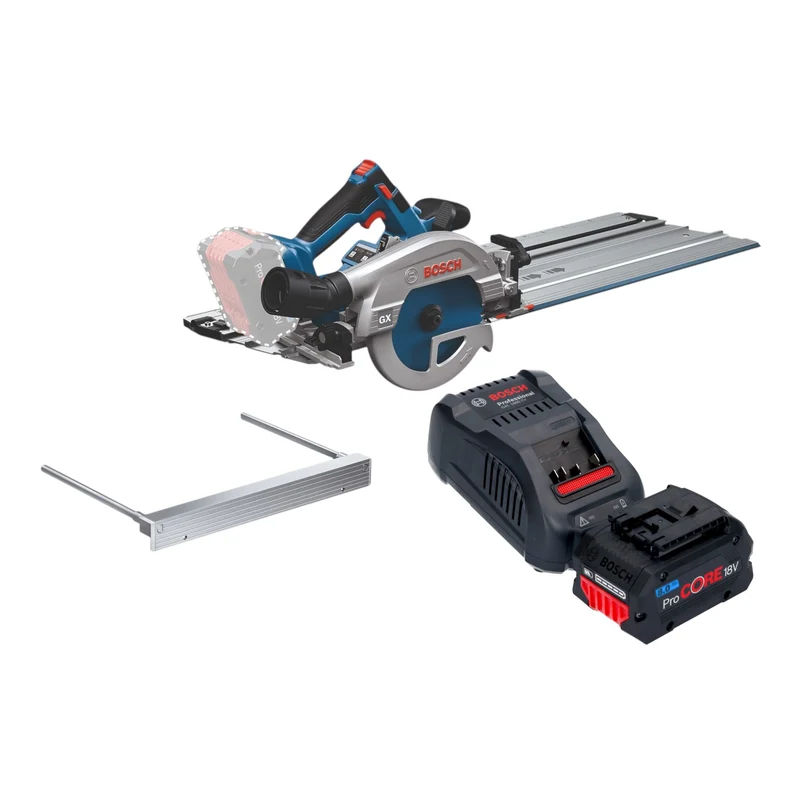 Bosch GKS 18V-57-2 GX Professional Akku Kreissäge 18 V 165 mm Brushless + 1x ProCORE Akku 8,0 Ah + Ladegerät + Kappschiene
