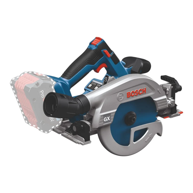 Bosch GKS 18V-57-2 GX Professional Akku Kreissäge 18 V 165 mm Brushless + 2x Akku 5,0 Ah + Ladegerät + Kappschiene