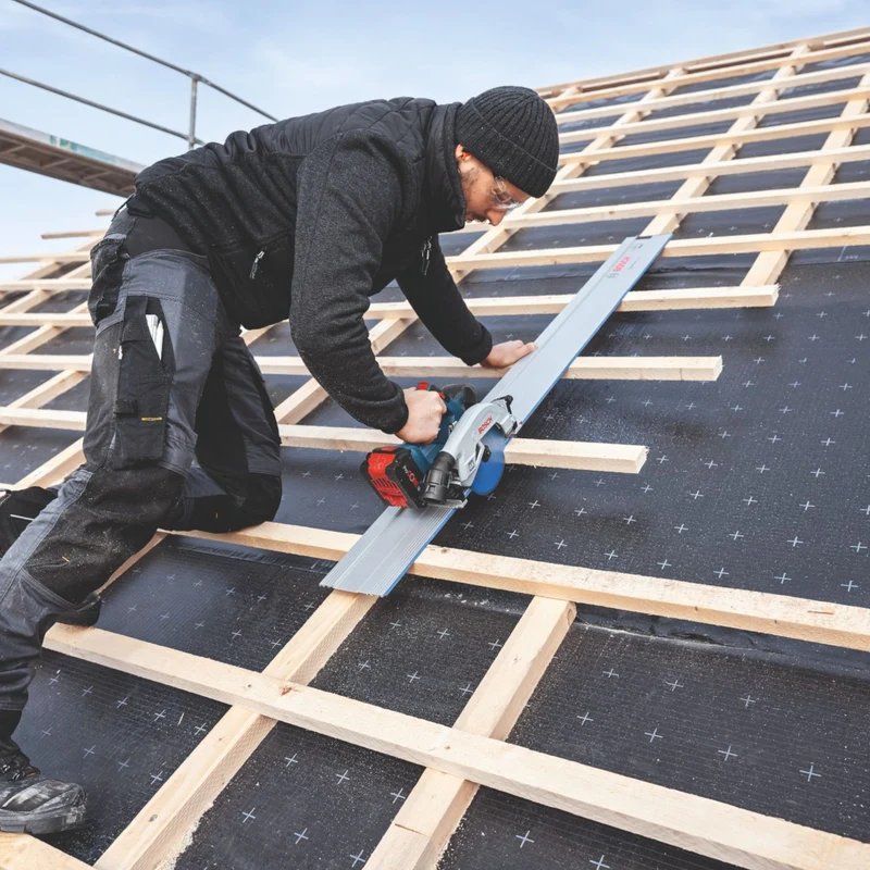 Bosch GKS 18V-57-2 GX Professional Akku Kreissäge 18 V 165 mm Brushless + 1x Akku 5,0 Ah + Ladegerät + Kappschiene