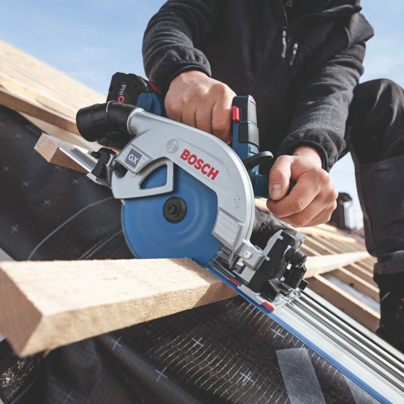 Bosch GKS 18V-57-2 GX Professional Akku Kreissäge 18 V 165 mm ( 06016C1003 ) Brushless + Kappschiene - ohne Akku, ohne Ladegerät
