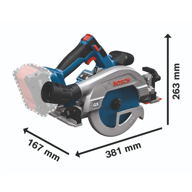 Bosch GKS 18V-57-2 GX Professional Akku Kreissäge 18 V 165 mm ( 06016C1003 ) Brushless + Kappschiene - ohne Akku, ohne Ladegerät