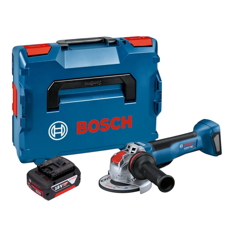 Bosch GWX 18V-10 P Professional Akku Winkelschleifer 18 V 125 mm X-LOCK Brushless + 1x Akku 5,0 Ah + L-Boxx - ohne Ladegerät