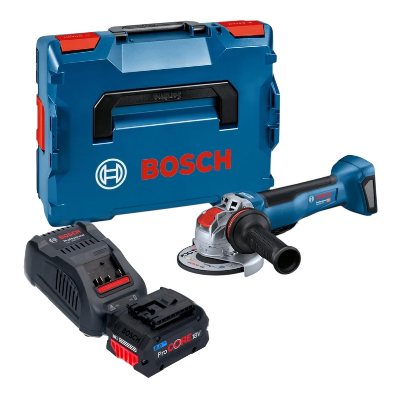 Bosch GWX 18V-10 P Professional Akku Winkelschleifer 18 V 125 mm X-LOCK Brushless + 1x ProCORE Akku 8,0 Ah + Ladegerät + L-Boxx
