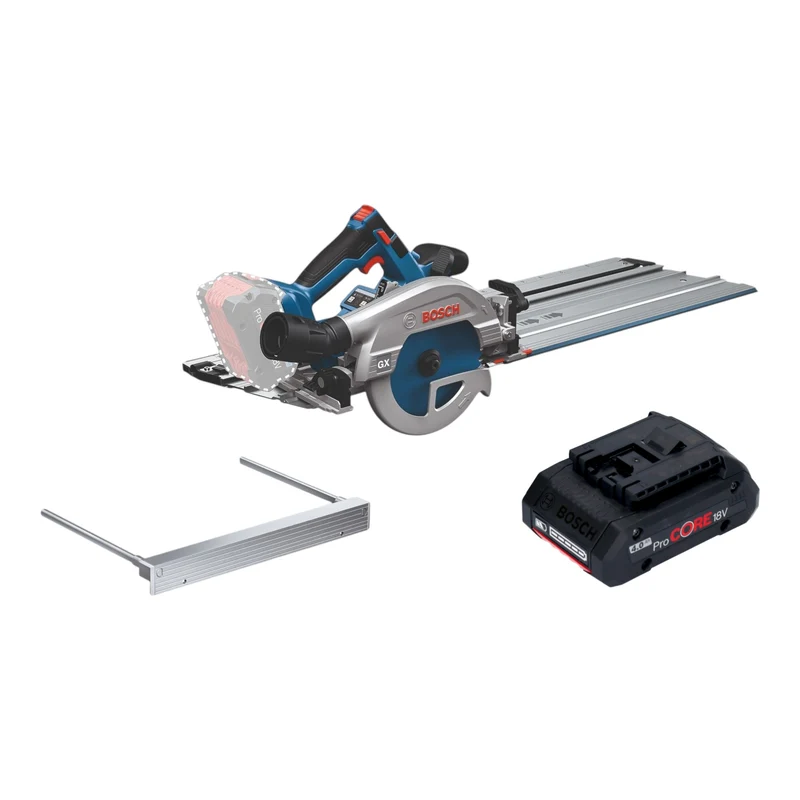 Bosch GKS 18V-57-2 GX Professional Akku Kreissäge 18 V 165 mm Brushless + 1x ProCORE Akku 4,0 Ah + Kappschiene - ohne Ladegerät