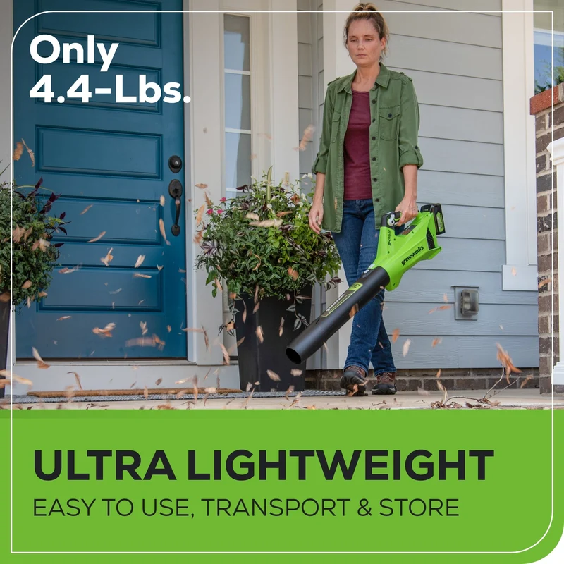 OPEN BOX 24V 450 CFM Cordless Battery Leaf Blower: 4.0 Ah USB Battery and Charger