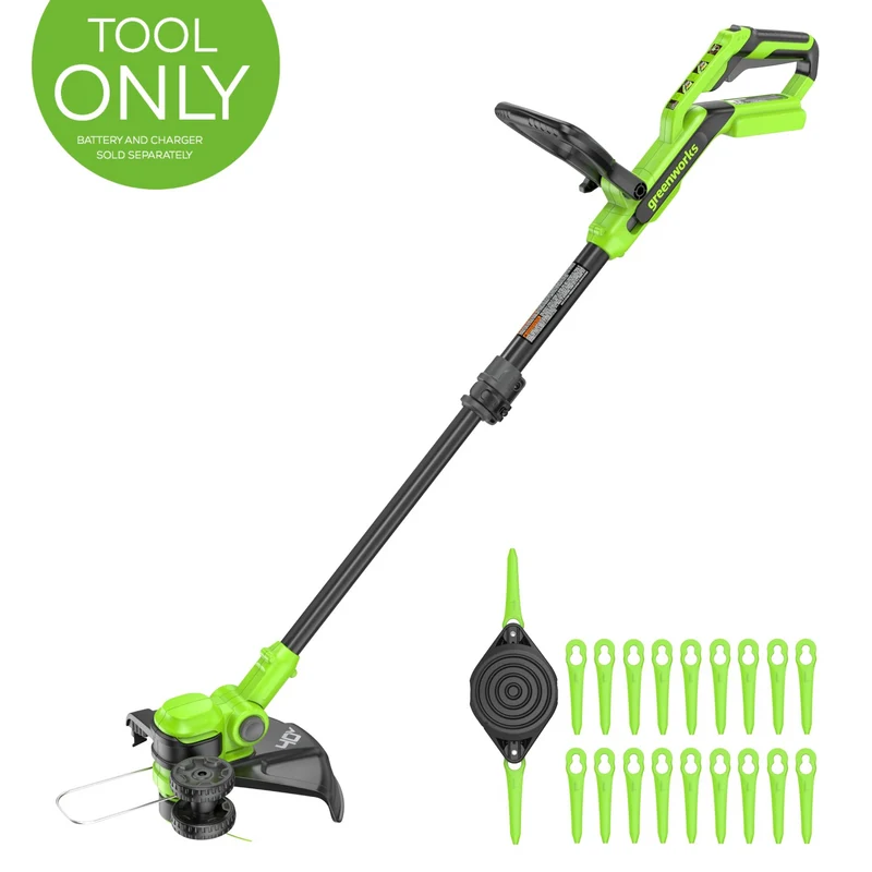 40V 13" Cordless Battery String Trimmer / Edger, 20PC Blades (Tool Only)
