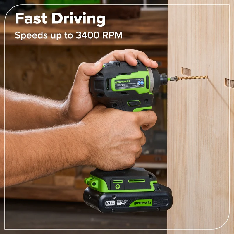 24V Cordless 400 in-lbs Drill/Driver Power Tool 4PC Combo Kit: (1) 4.0 Ah and (1) 2.0 Ah USB-C Batteries and 65W USB-C Fast Charger