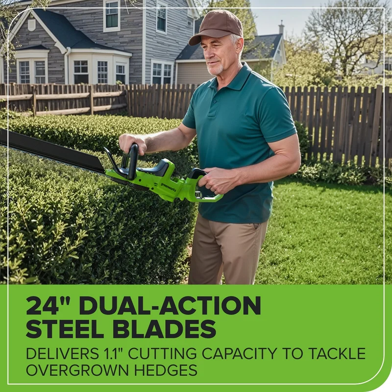 24V 24" Cordless Battery Hedge Trimmer (Tool Only)