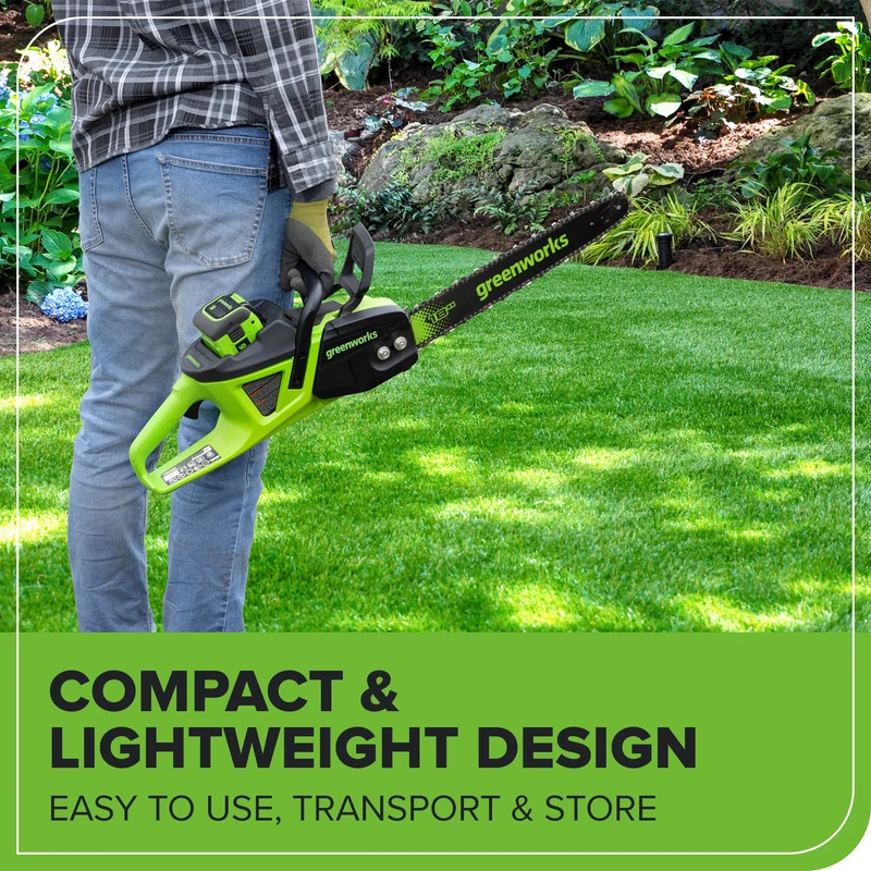 40V 18" Cordless Battery 2.0 kW Chainsaw: 5.0 Ah Battery and 5A Charger