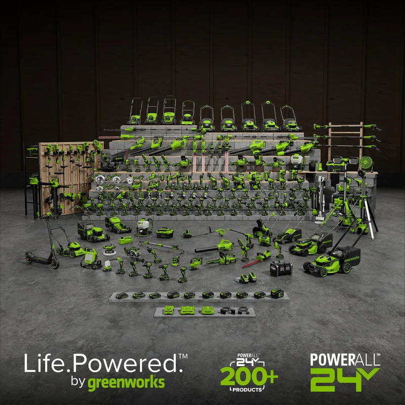 48V (24V x 2) 20" Cordless Battery Push Mower 4PC Combo Kit: (2) 4.0 Ah Batteries and Dual-Port Chargers