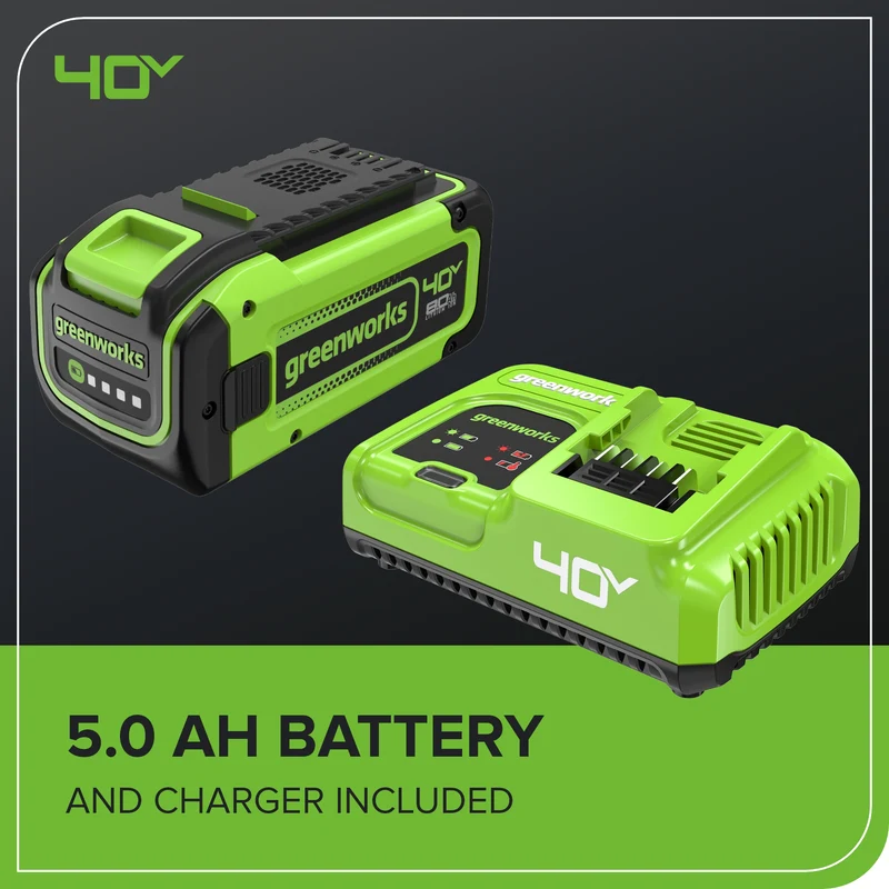 40V 730 CFM Cordless Battery Leaf Blower: 5.0 Ah Battery and 5A Charger