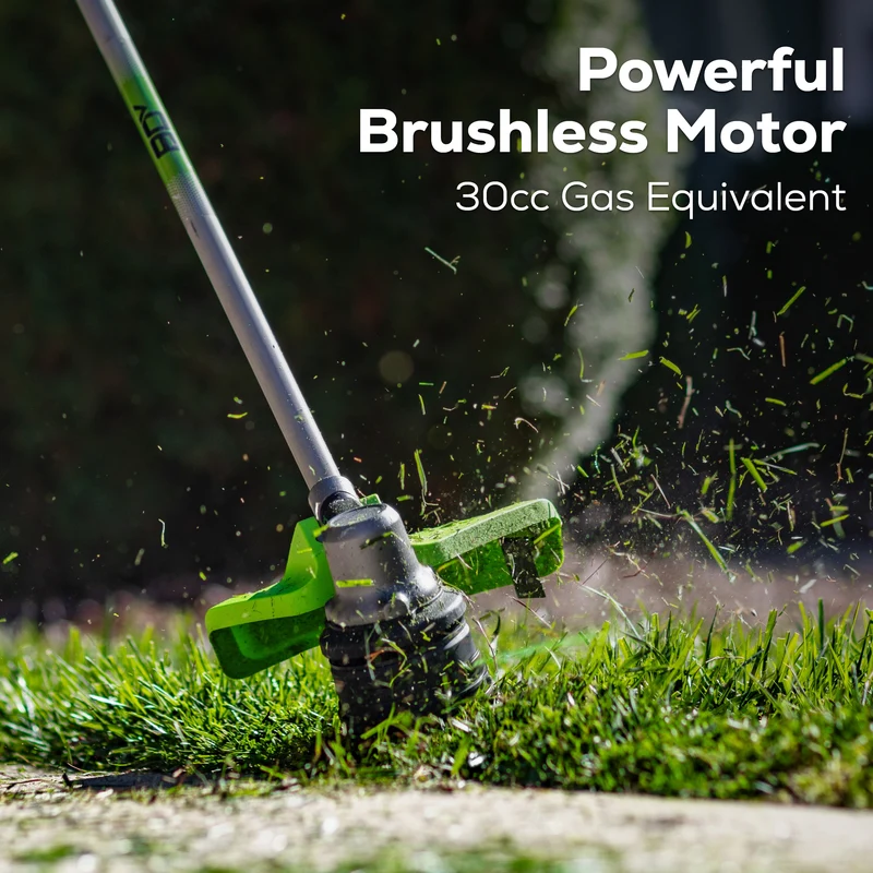 80V 17" Brushless String Trimmer: 2.0 Ah Battery and Charger