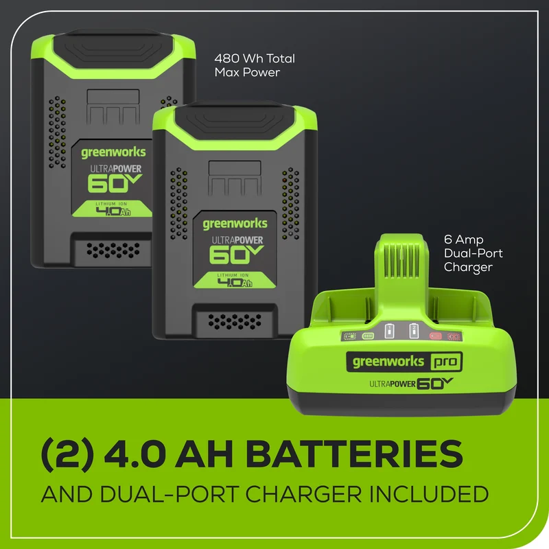 60V 21" Cordless Battery Self-Propelled Lawn Mower w/ Two (2) 4.0Ah Batteries & Dual Port Charger, LM2116S