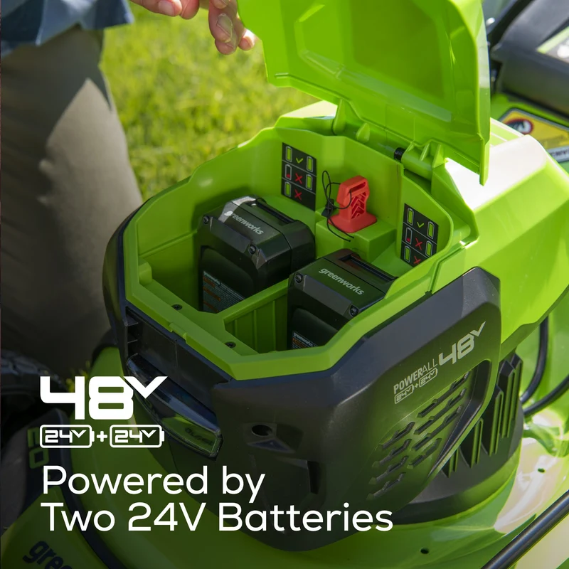 48V (24V x 2) 20" Cordless Battery Push Mower 3PC Combo Kit: (2) 4.0 Ah USB Batteries,(1) 2.0 Ah Battery,(1) Dual-Port Rapid Charger and (1) Charger