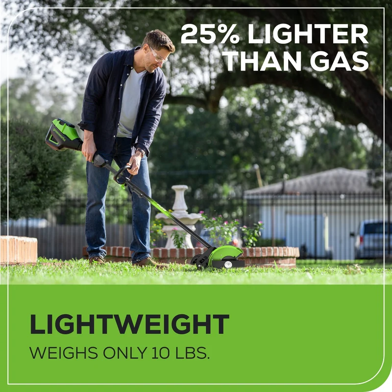 60V 8" Brushless Cordless Battery Edger Black Shaft: (1) 2.5 Ah Battery, (1) 3A Charger