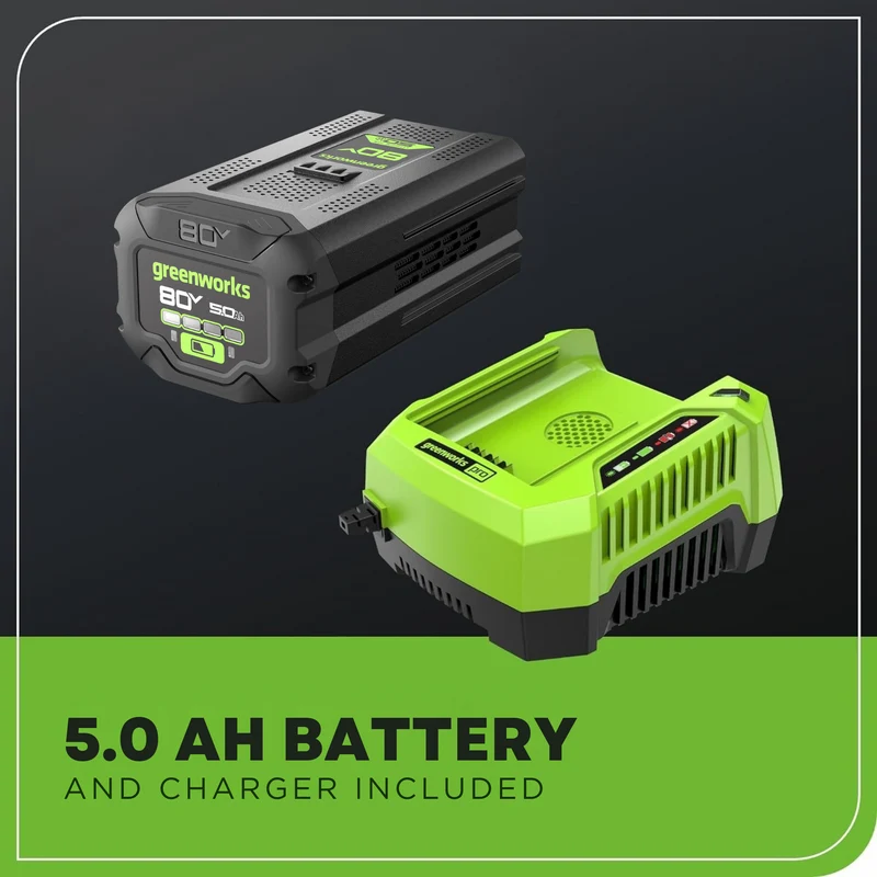 80V 21" Cordless Battery 4-in-1 Push Lawn Mower: 5.0 Ah Battery and 4A Charger, LM2108