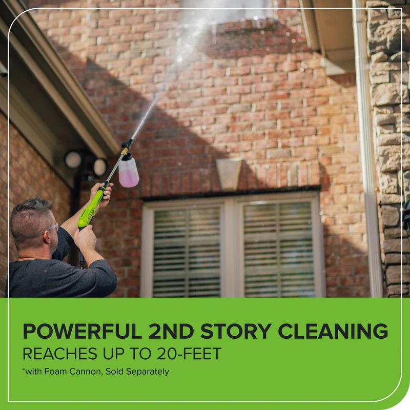 Corded/60V 3000-PSI 2.0 GPM Electric Pressure Washer: (2) 5.0Ah Batteries and Dual-Port Charger