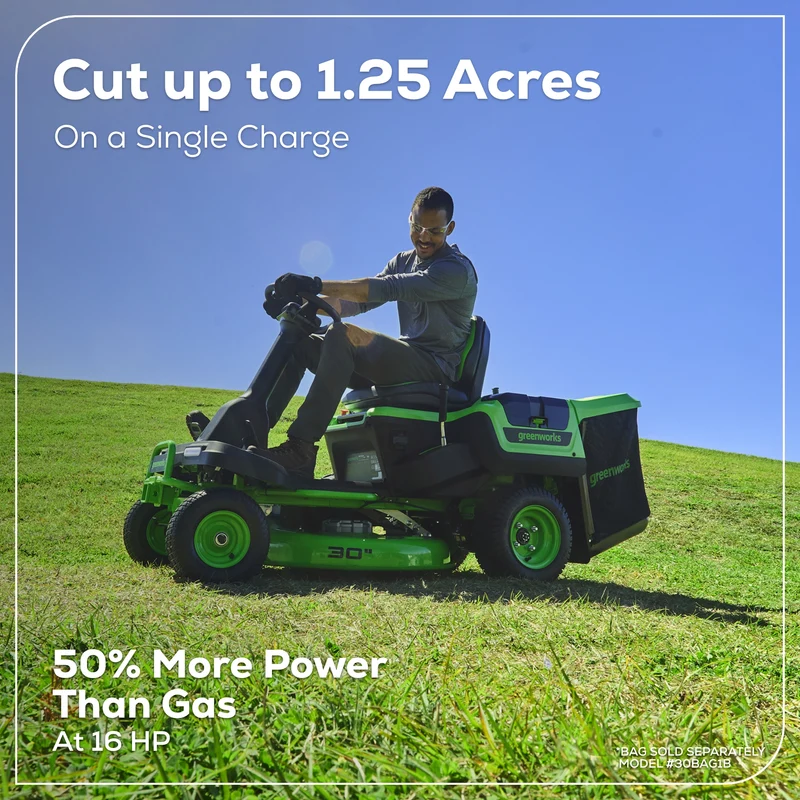 60V 30” CrossoverT Riding Lawn Tractor with (2) 8.0 Ah, (2) 4.0 Ah Batteries & 600-Watt Charger, CRT3061