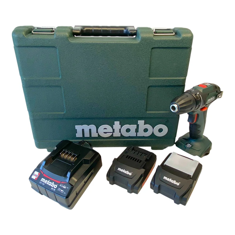 Metabo BS 18 Akku Bohrschrauber 18 V 48 Nm ( 602207550 ) + 2x Akku 1,5 Ah + Ladegerät + Koffer