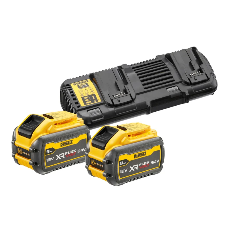 DeWalt DCB 132 X2 Akku Starter Set 18 / 54 V + 2x Akku 9,0 Ah + DCB 132 Doppelladegerät