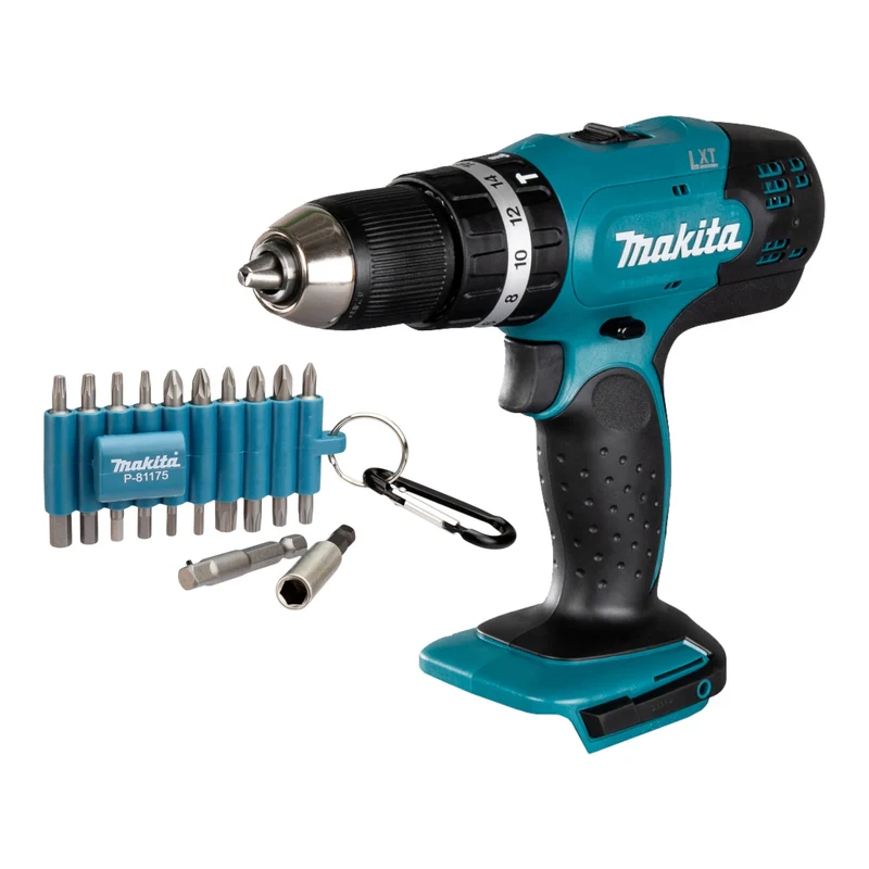 Makita DHP 453 Z Akku Schlagbohrschrauber 18 V 42 Nm + 22 tlg. Bit Set - ohne Akku, ohne Ladegerät