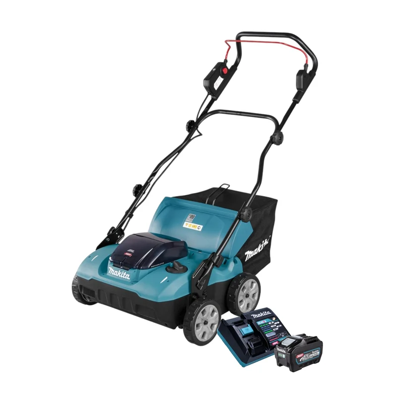 Makita UV 001 GT101 Akku Vertikutierer 40 V max. XGT 38 cm 50 l Brushless + 1x Akku 5,0 Ah + Ladegerät