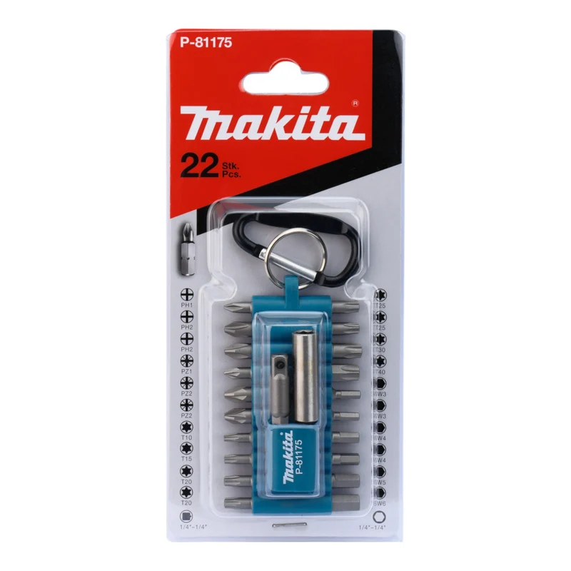 Makita DHP 489 Z Akku Schlagbohrschrauber 18 V 73 Nm Brushless + 22 tlg. Bit Set - ohne Akku, ohne Ladegerät