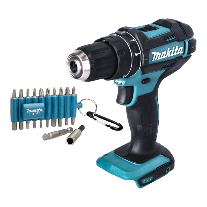 Makita DHP 482 Z Akku Schlagbohrschrauber 18 V 62 Nm + 22 tlg. Bit Set - ohne Akku, ohne Ladegerät